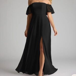 Azazie Sue Elegant Black Gown